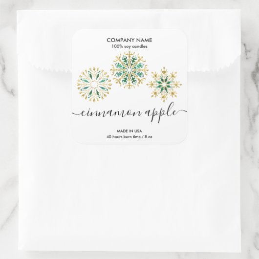 Etiket kerstsnowflake Kandle (Tas)