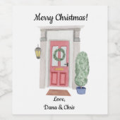 Etiket kerstwijn voor speciale deuren voor feestda (Enkel label)