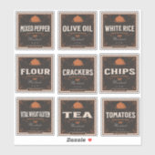 Etiket keuken voor deelvenstertjes 2 donkerpapier sticker (Vel)