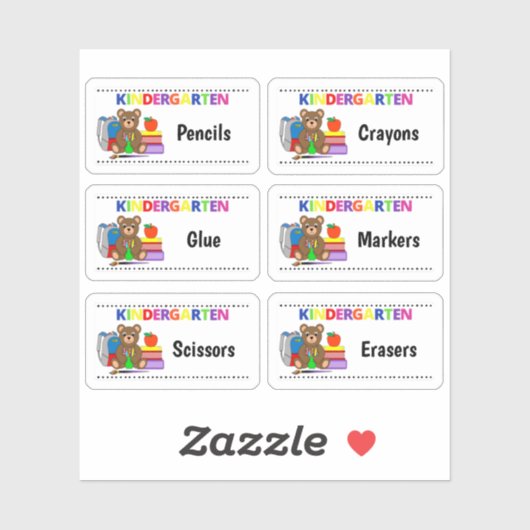 Etiket Kindergarten Classroom Organisator Sticker (Vel)