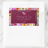 Etiket kleurig Floral Burgundy-product met hart (Tas)