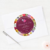 Etiket kleurig Floral Burgundy-product met hart (Envelop)