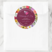 Etiket kleurig Floral Burgundy-product met hart (Tas)