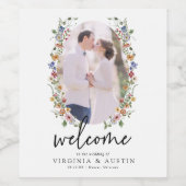 Etiket kleurige Floral (Enkel label)