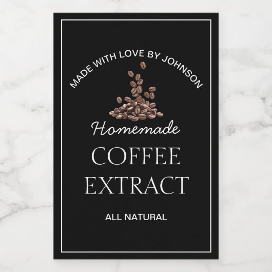 Etiket koffie-extract (Enkel label)