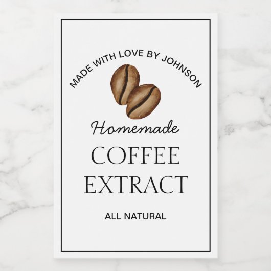 Etiket koffie-extract (Enkel label)