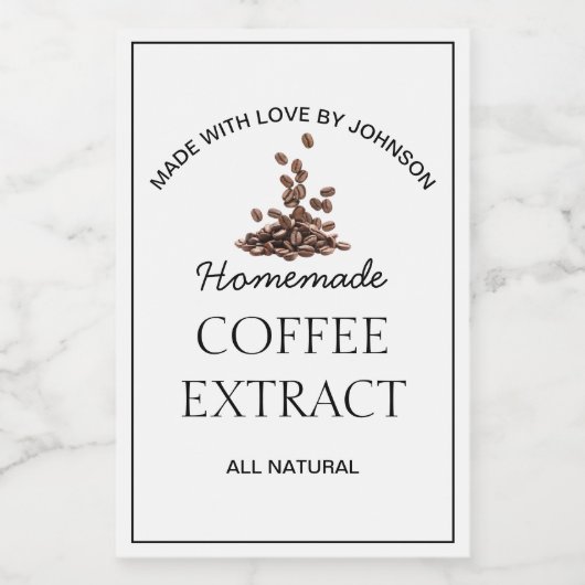 Etiket koffie-extract (Enkel label)