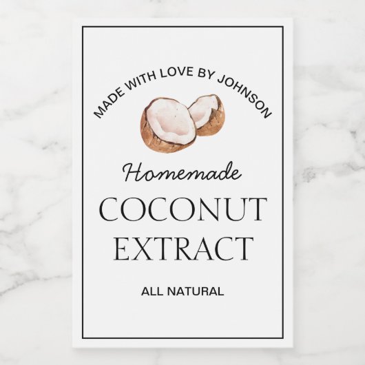 Etiket kokosnootextract (Enkel label)