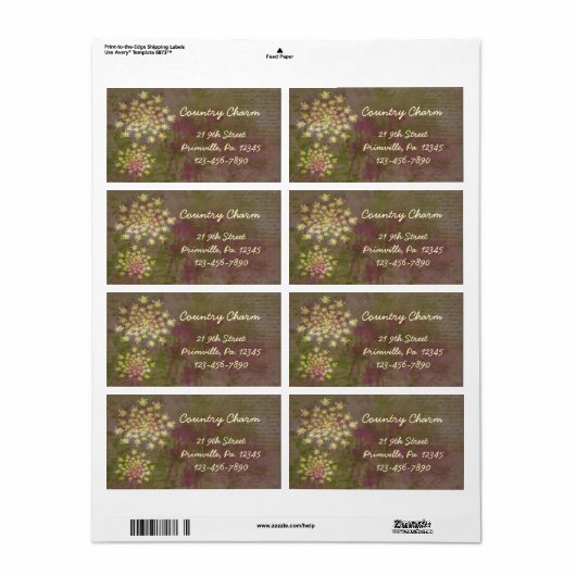 Etiket koningin Anne's kant (Full Sheet)