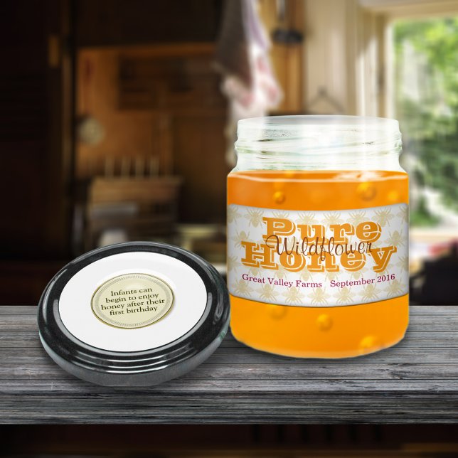 Etiket koningin Bee Wildflower Honey Jar Label