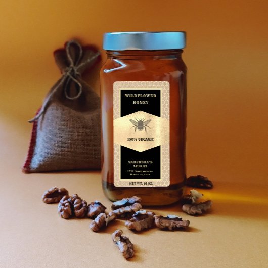 Etiket Kraft gold honingbijen