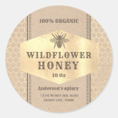 Etiket  Kraft gold honingbijen (Voorkant)