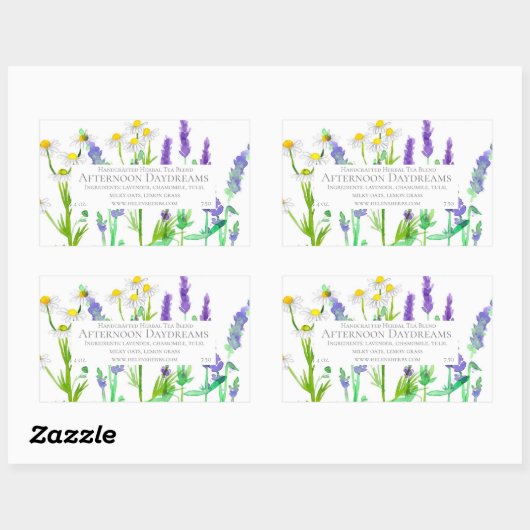 Etiket kruidenthee met lavendel kamille (Vel)