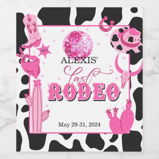 Etiket laatste Rodeo-wijnflesje - Aangepast (Enkel label)