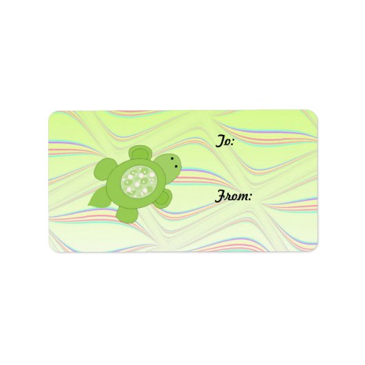 Etiket Label met twitschildpad (Voorkant)