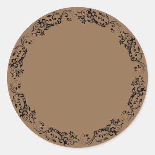 Etiket ledige elegante ornament ronde sticker (Voorkant)