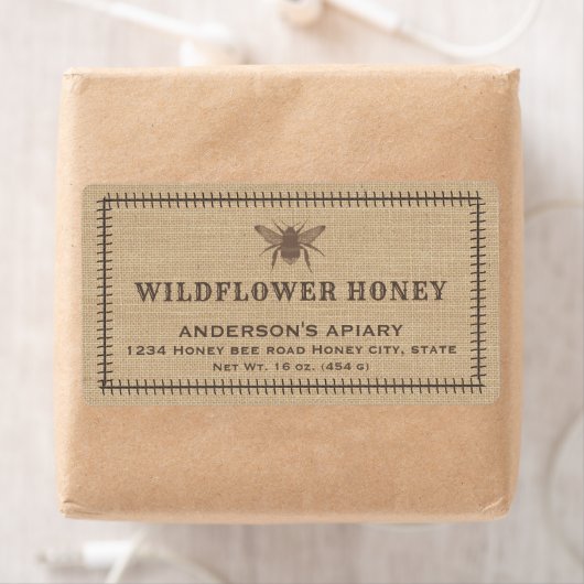 Etiket linnen bijenhoningpot (Insitu)