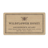 Etiket linnen bijenhoningpot (Voorkant)