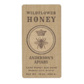 Etiket  linnen bijenkoningkoningin honingpot (Voorkant)