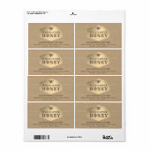 Etiket  linnen gouden bijen (Full Sheet)