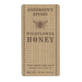 Etiket  linnen honingbijen (Voorkant)