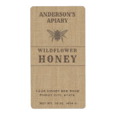 Etiket linnen honingbijen (Voorkant)