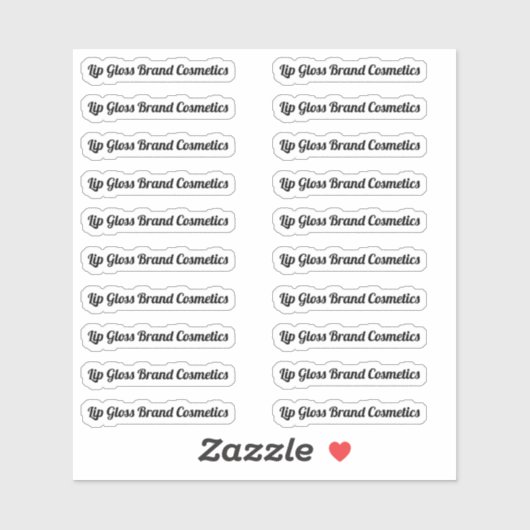 Etiket Lip Gloss-tube wissen Sticker (Vel)