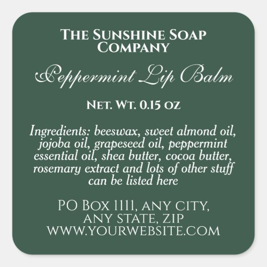 Etiket  lippenbalkbuis - groen (Voorkant)