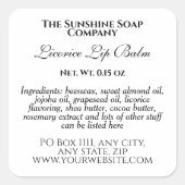 Etiket  lippenbalkbuis - wit (Voorkant)