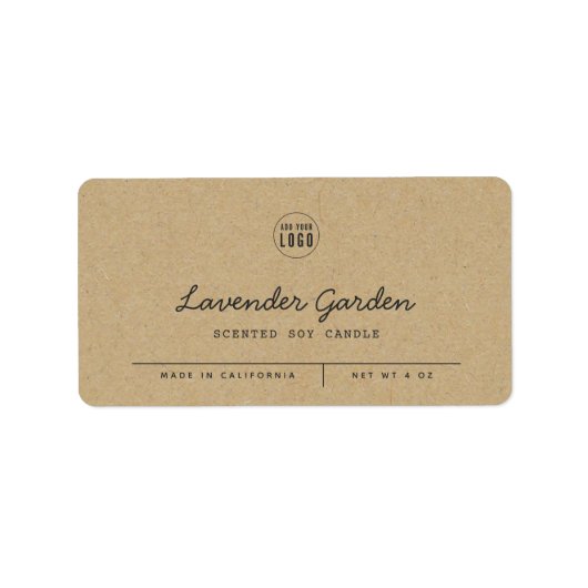 Etiket Logo grijs script lijnen Kraft (Voorkant)