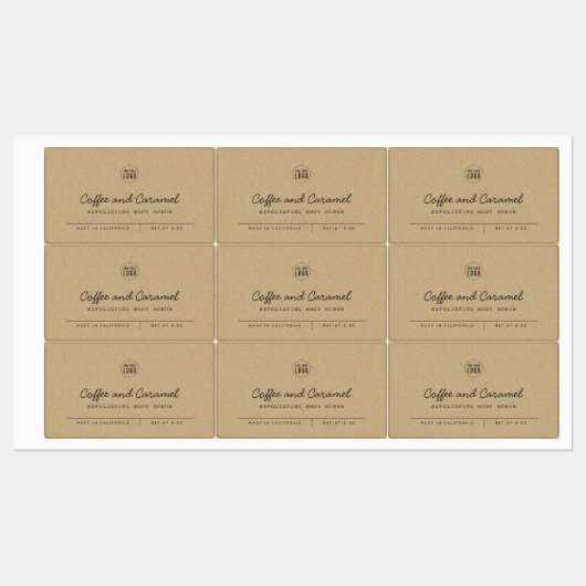 Etiket Logo grijs script lijnen Kraft Labels (Vel)