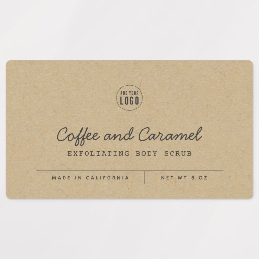 Etiket Logo grijs script lijnen Kraft Labels (Design 1)