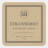 Etiket Logo Klassieke grijze rand Kraft (Voorkant)