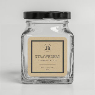 Etiket Logo Klassieke grijze rand Kraft