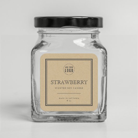 Etiket Logo Klassieke grijze rand Kraft