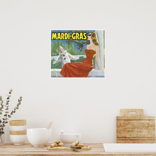 Etiket  mardi Gras Fruit Poster (Keuken)