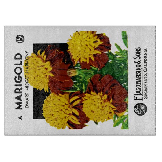 Etiket Marigold Seed Packet Label Snijplank (Voorkant)