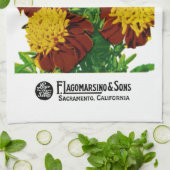 Etiket Marigold Seed Packet Label Theedoek (Gevouwen)