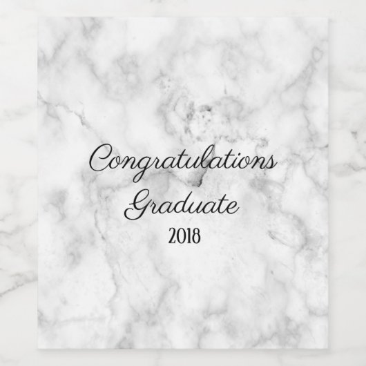 Etiket marmerwijn | Gefeliciteerd Afstuderen 2018 (Enkel label)