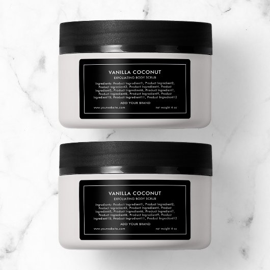 Etiket merk bewerkbare kleuren moderne ingrediënte