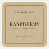 Etiket merk grijze rand Rustic Kraft toevoegen (Voorkant)