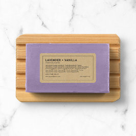 Etiket merk met dunne grijze kraftinktvlekken toev