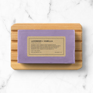 Etiket merk met dunne grijze kraftinktvlekken toev