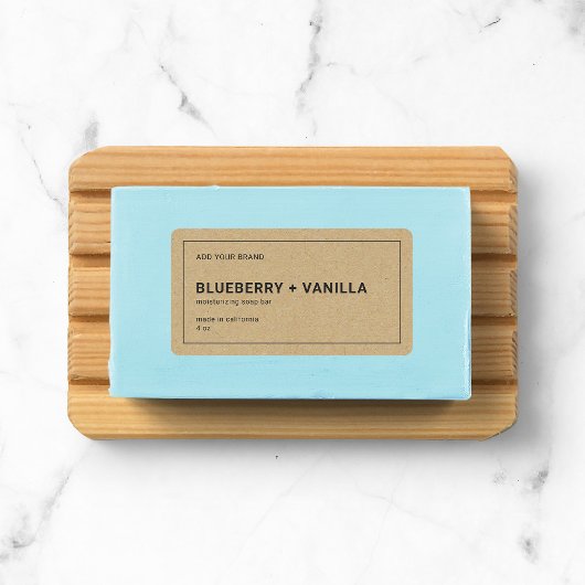 Etiket merk met dunne grijze kraftkraft toevoegen