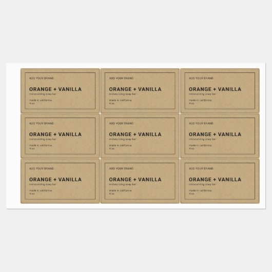 Etiket merk met dunne grijze kraftkraft toevoegen labels (Vel)