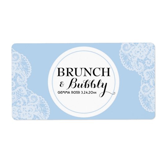 Etiket met bridal of Baby shower Lace Mini Champag (Voorkant)