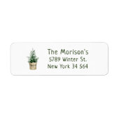 Etiket met kerstboomstijl waterverf (Voorkant)