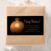 Etiket met Merry Kerstgouden ornament (Insitu)