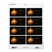 Etiket met Merry Kerstgouden ornament (Full Sheet)