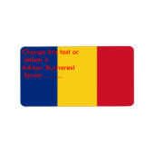 Etiket met vlag van Roemenië (Voorkant)